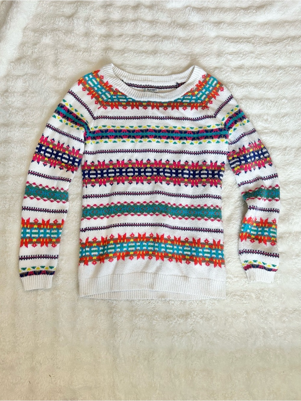 Old Navy Fair Isle Nordic Multicolor Sweater Size Small Petite SP